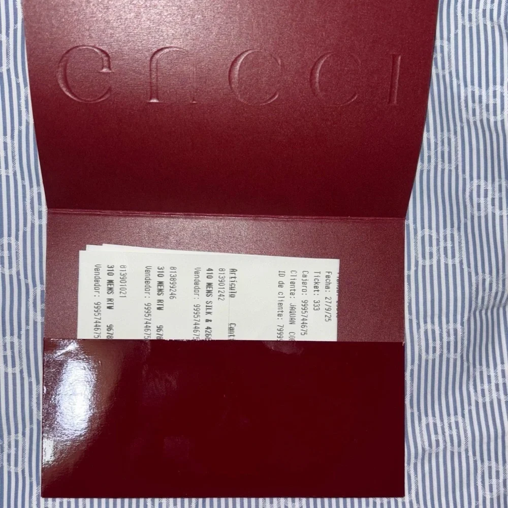 Gucci Blue Striped Short Sleeves Cotton Bowling Shirt
